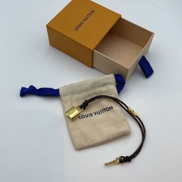 Louis Vuitton Padlock brown leather bracelet monogram lock logo jewelry - Picture 10 of 11